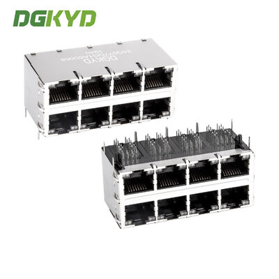 Custom Dual Deck 2x4 RJ45 connector met Cat6 snelheidsprestaties en zijdelingse toegang