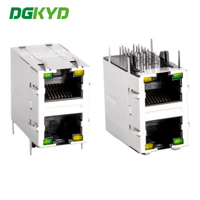 Dual-deck RJ45-connector met 1000base-transformer en Cat6-prestaties voor Ethernet-netwerken