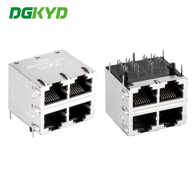 Modulaire RJ45-connector met interne magneten 2X2 poortconfiguratie CAT6-compatibel