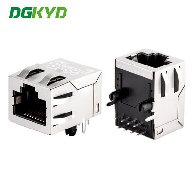 100 Mbps afgeschermde RJ45-connector met geïntegreerde netwerktransformer en geen lichtstrook