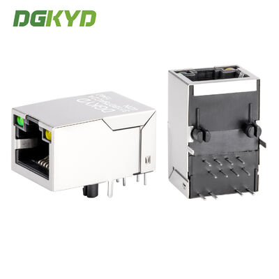 RJ45 modulaire aansluiting met 100 MB filter, LED-statusindicator en afgeschermde metalen aansluiting voor netwerkinterfaces