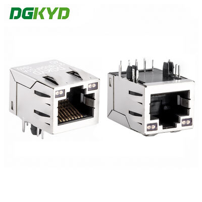 RJ45 afgeschermde connector met 100 Mbps filter, dubbelkleurige LED-indicator en 6U-goudplatering