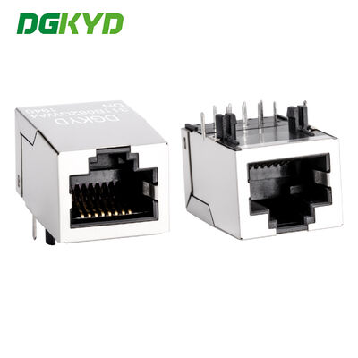 100 Mbps RJ45 afgeschermde connector met 6U-goudplatering en geïntegreerde transformator