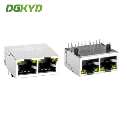 Multi-Port 1X2 RJ45-connector met Gigabit geïntegreerd filter en 10-pin vergulde contactpinnen