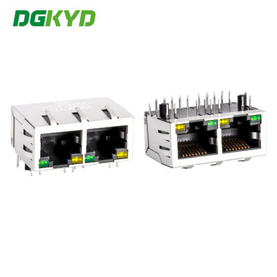 RJ45 Ethernet Connector Gigabit Geïntegreerde Transformator met LED en Metalen Afscherming DGKYD112Q066DA2A1D