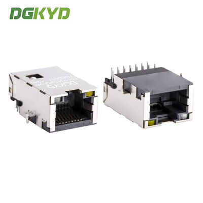 zeer laag profiel RJ45-connector met Gigabit geïntegreerde transformator en goudplatering 6U