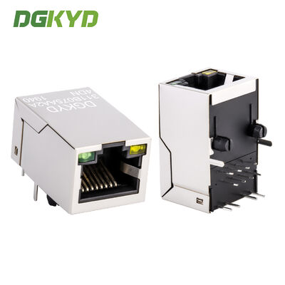Enkele poort RJ45-connector met transformator 10/100 Base-T RJ45-aansluiting Modulaire aansluiting voor Ethernet-netwerk