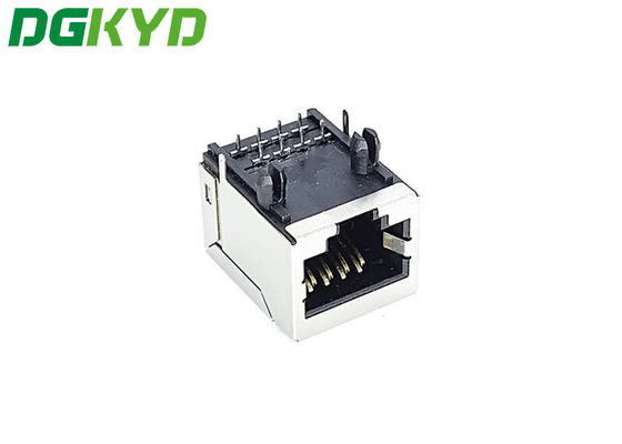 PA66 zwarte PCB van de de Schakelaaronderdompeling van Ethernet Rj45 zetten zonder Lamp Vlakke 8PIN op